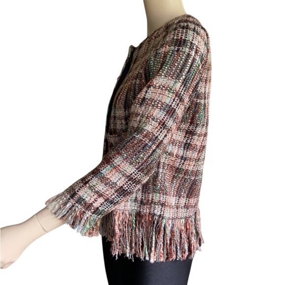 Anthropologie Fringe Academy Blazer Multi Tweed NWT S/M - Picture 4 of 16